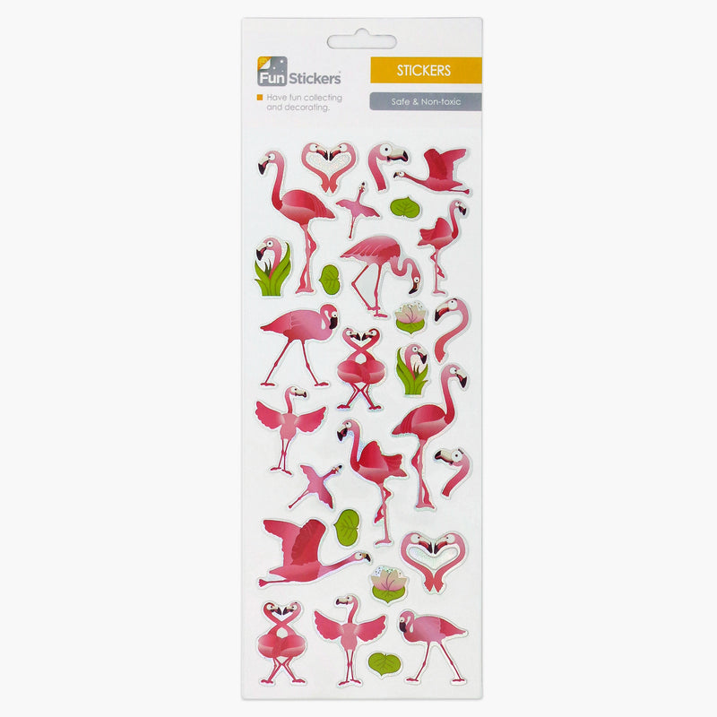 Pink flamingos sticker sheet - Fun Stickers