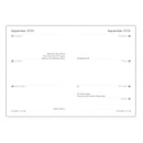 Calendar page for September 2026 with holidays and events listed. Angela Harding A6 luxury diary planner