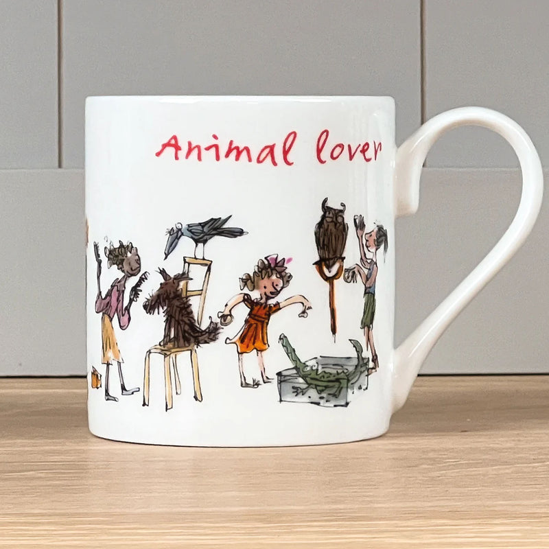 Quentin Blake 'Animal Lover' bone china mug