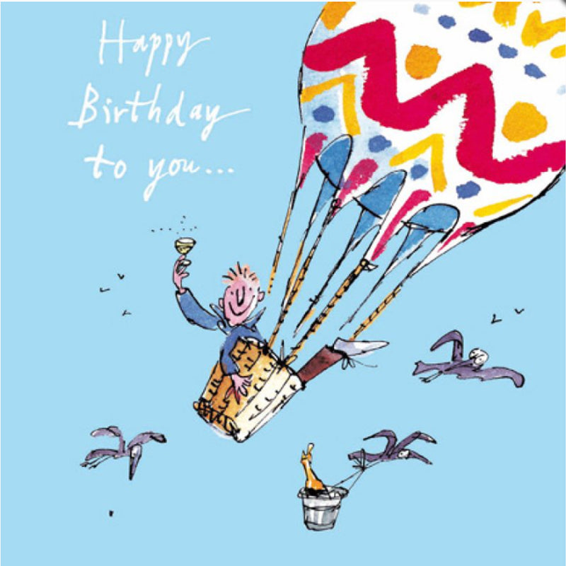 Quentin Blake - Balloon Ride Birthday Card