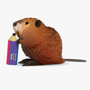 Eugy beaver 3D model toy holding a pencil 