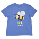 Kids Bee Happy T-shirt -  Bright Blue