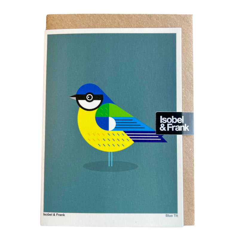 Blue Tit greeting card - Isobel & Frank