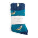 Miss Sparrow ladies winter blue tits socks - teal