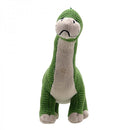 Green knitted Brontosaurus soft toy
