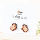 Robin Valley hand-painted wooden earrings - capybara