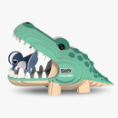 Eugy 3d model of a crocodile with it's mouth open and a small bird inside