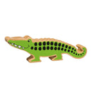 Green Lanka Kade Wooden toy crocodile on a white background