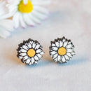 Robin Valley hand-painted wooden earrings - daisy flower