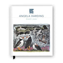 Angela Harding diary cover with puffins and coastal scene illustration