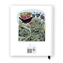 Notebook with a decorative cover featuring a bird and plants on a white background