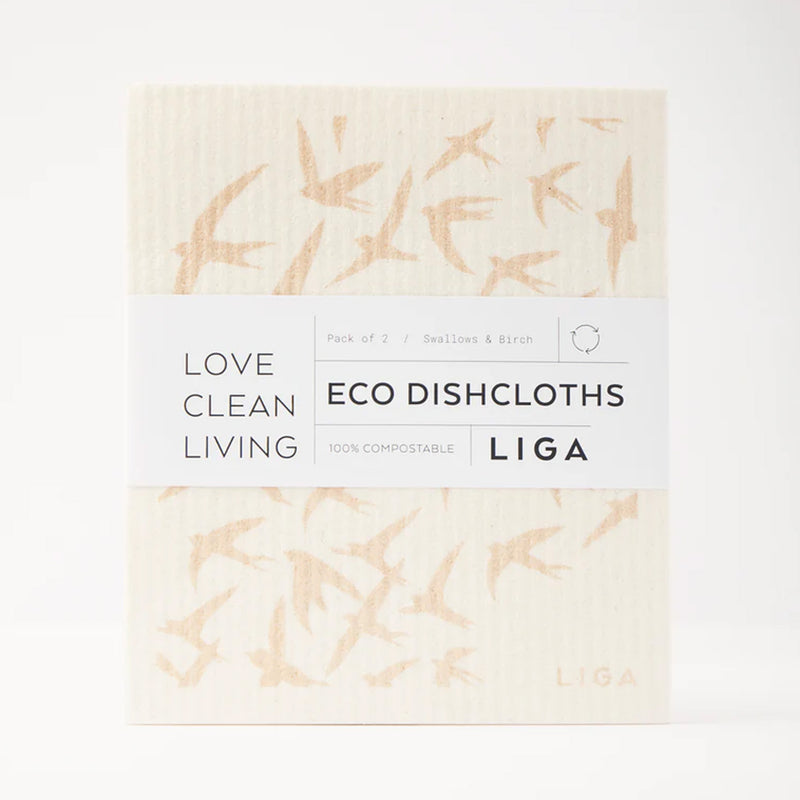 Liga eco dishcloths - swallows