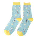 Miss Sparrow ladies dragonfly and dasies socks - blue
