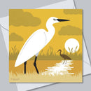 Little Egrets at Sunset Greetings Card