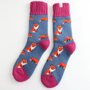 Miss Sparrow ladies winter foxes socks - denim