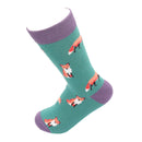 Miss Sparrow ladies Foxes socks  - dark green