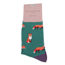 Miss Sparrow ladies Foxes socks  - dark green
