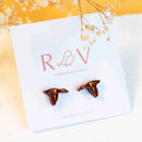 Robin Valley hand-painted wooden earrings - Goose