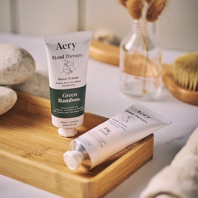 Aery green bamboo hand cream, cypress patchouli and orange