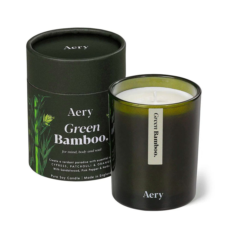 Green Bamboo scented candle, Cypress patchouli and orange