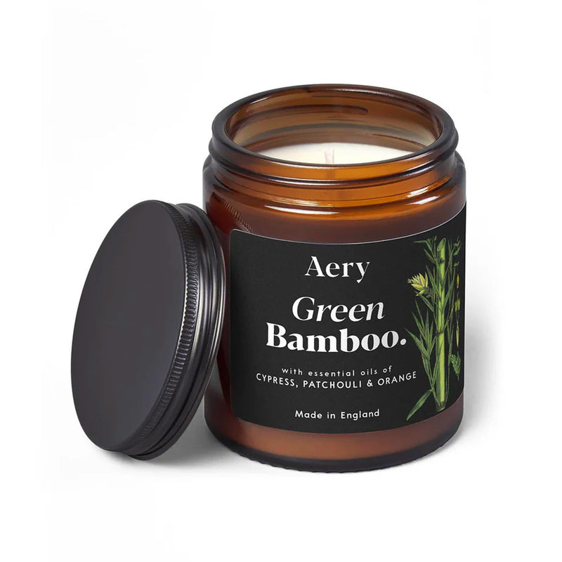 Green Bamboo scented jar candle, Cypress patchouli and orange