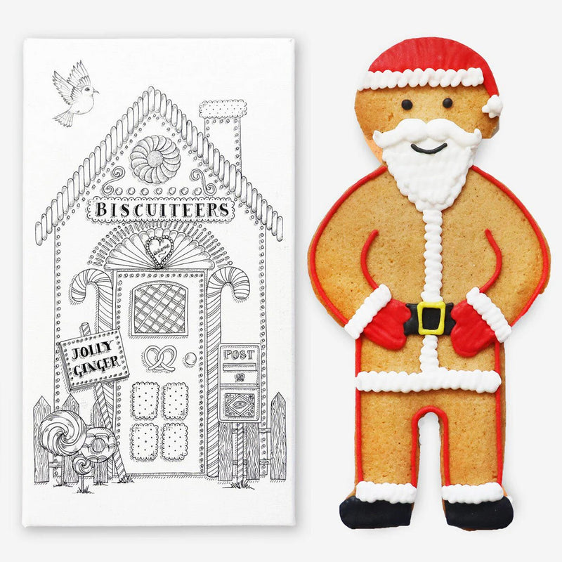 Biscuiteers Hand-Iced Jolly Ginger Santa Letterbox Biscuit