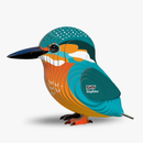 Colorful kingfisher bird model on a white background