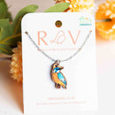 Robin Valley hand-painted necklace - kingfisher