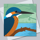 Kingfisher on a Branch Greetings Card