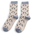 Miss sparrow ladies kissing puffin socks - silver