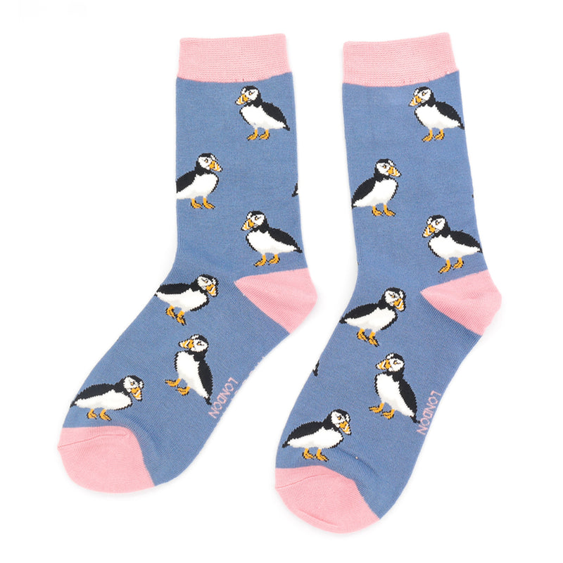 Ladies cute puffin socks -  Denim