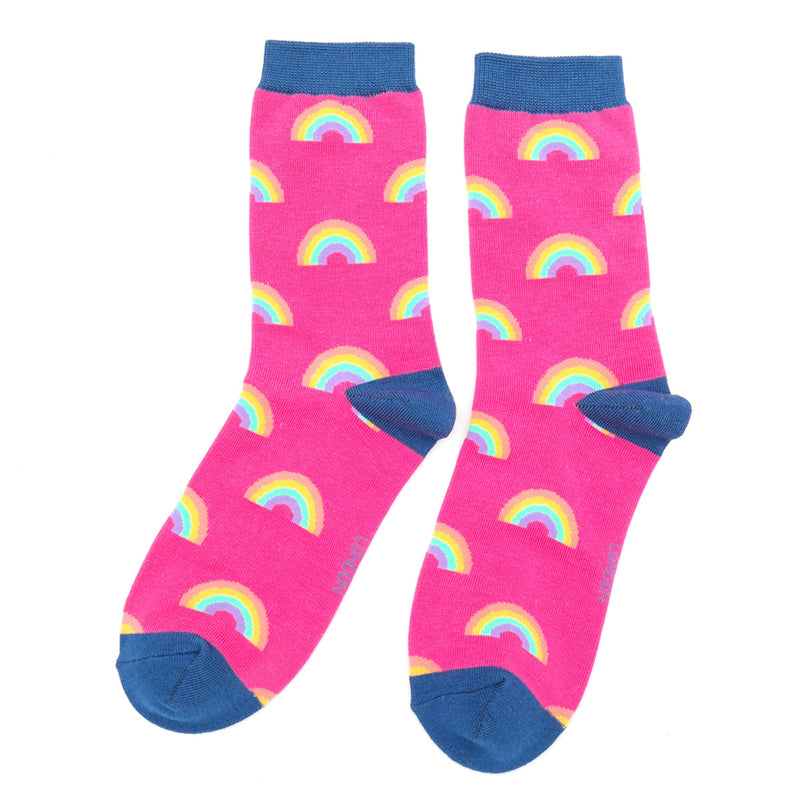 Ladies rainbow socks - Hot pink