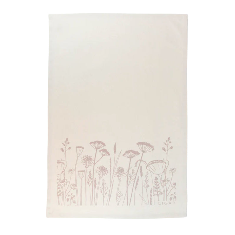 Liga organic flowers tea towel