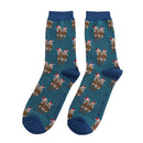 Mr Sparrow ladies festive otter socks - teal