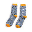 Mr Heron men's kissing puffins socks - denim
