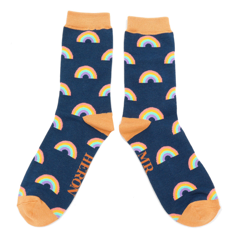 Men's rainbow socks - navy