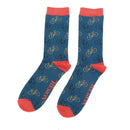 Mr Heron men's little bikes socks - denim