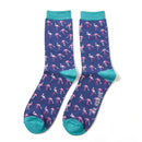 Mr Heron men's wild flamingo socks - navy