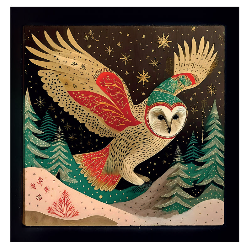 Moonlit Owl Christmas Cards