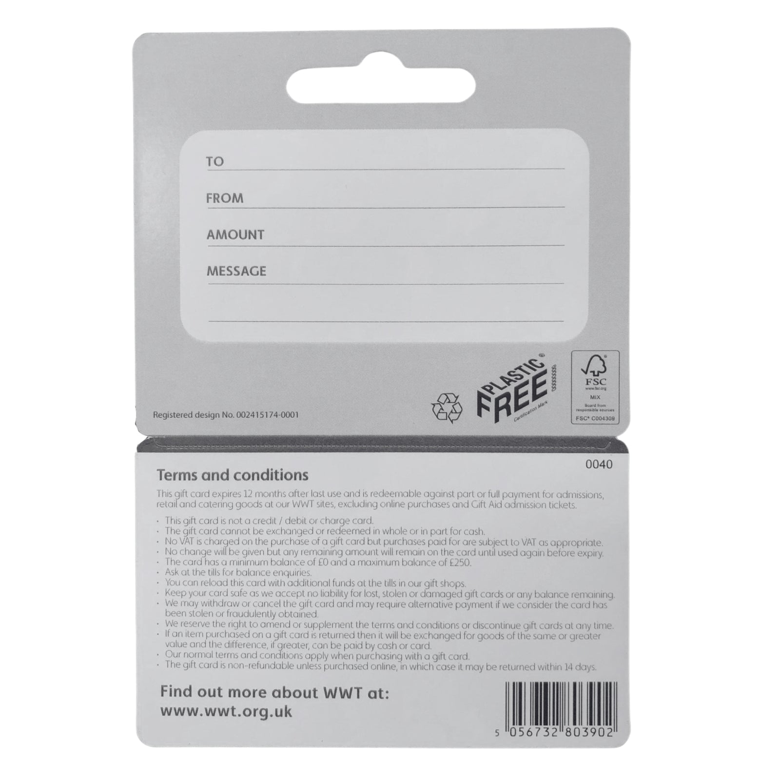 WWT Gift Card, Grey Otter