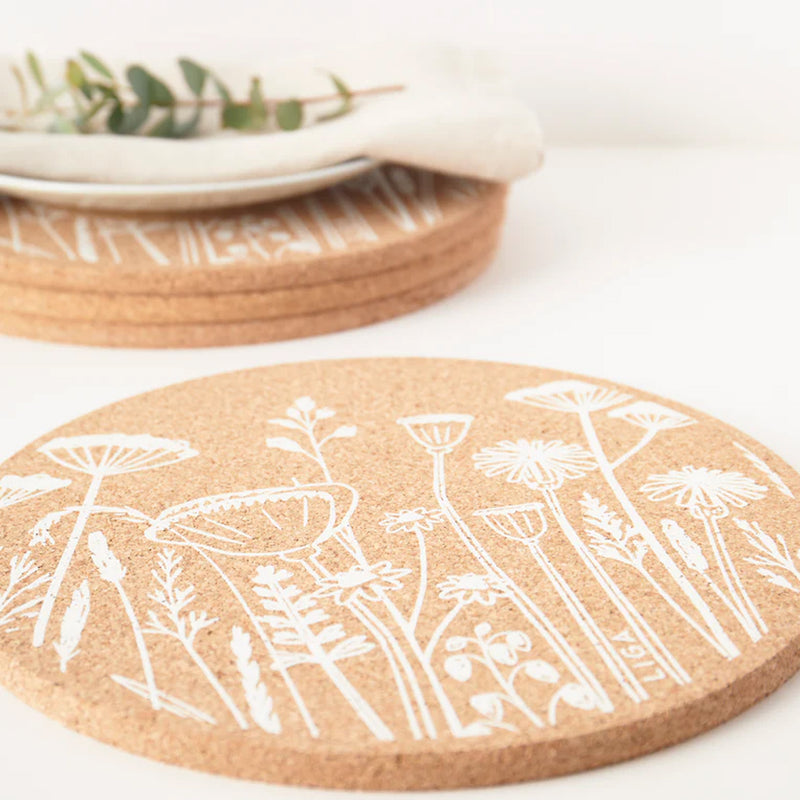 Liga cork placemat - Flowers