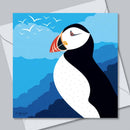 Puffin on the Cliffs Greetings Card