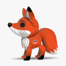 3D paper fox model with Eugy branding on a white background