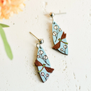 Robin valley dangle dragonfly with flowers hand pained earrings 
