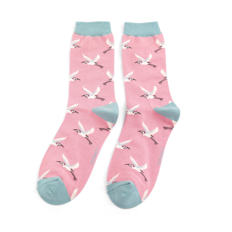 Miss sparrow ladies heron socks - pink