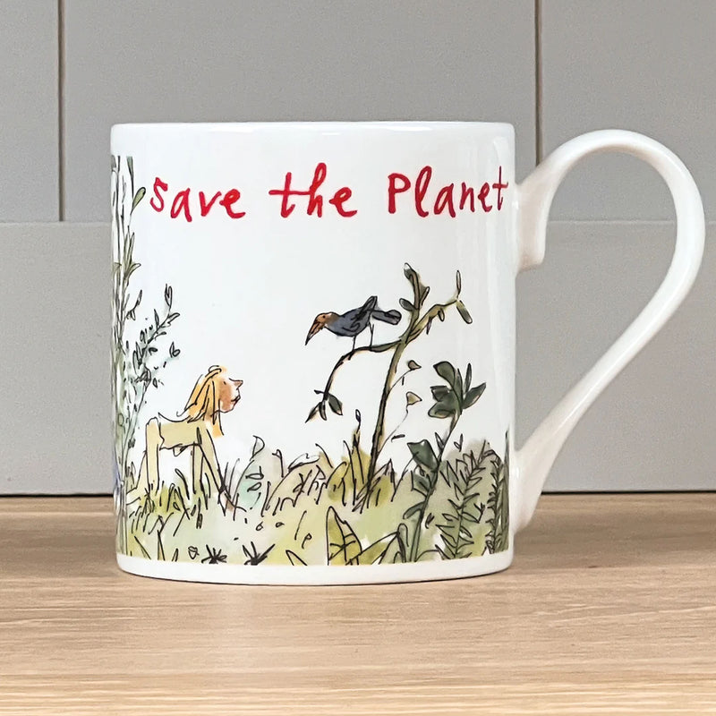 Quentin Blake 'Save the Planet' bone china mug