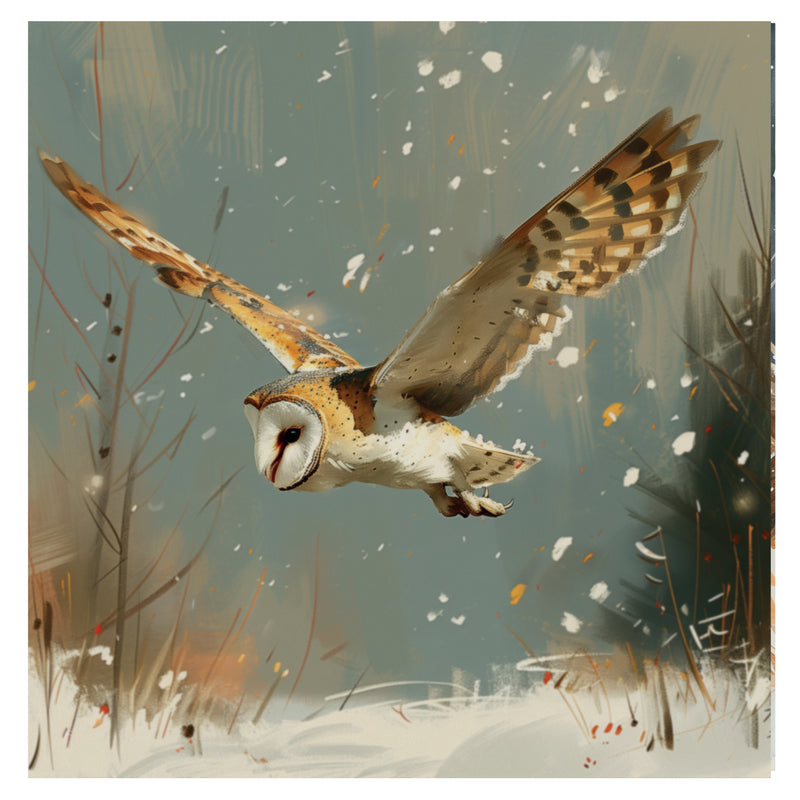 Snowy barn owl Christmas cards