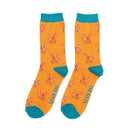 Mr Heron men’s squirrel socks - mustard