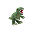Green knitted T-Rex soft toy