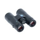 A pair of black binoculars with a textured central focus wheel and blue brand accents, photographed on a clean white background. Peregrine MKII ED 10x42.